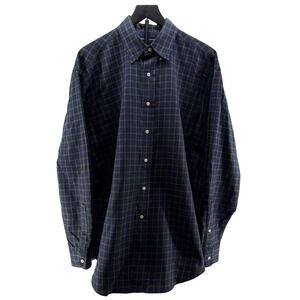 Ralph Lauren Blake Mens L Blue Green Plaid Cotton Button Down Shirt L Long Slv